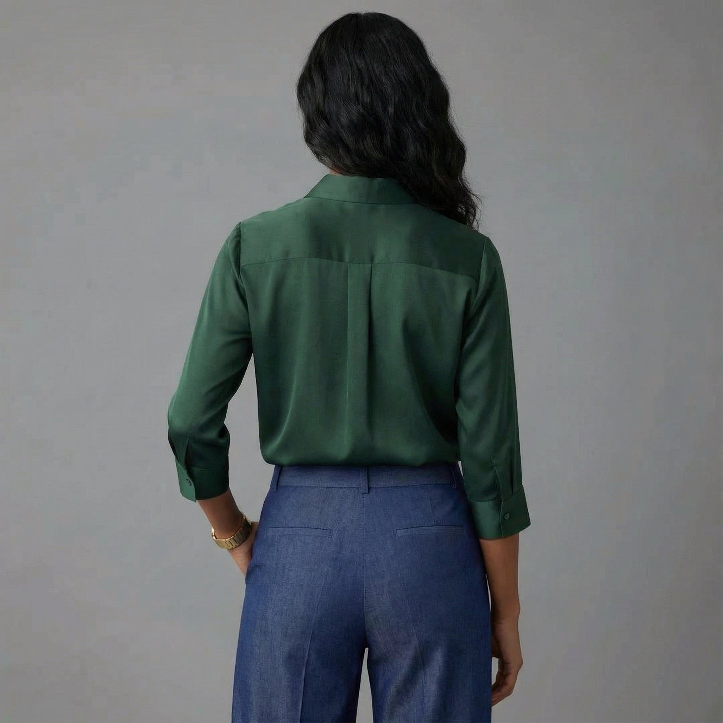 Selene Satin Button Blouse